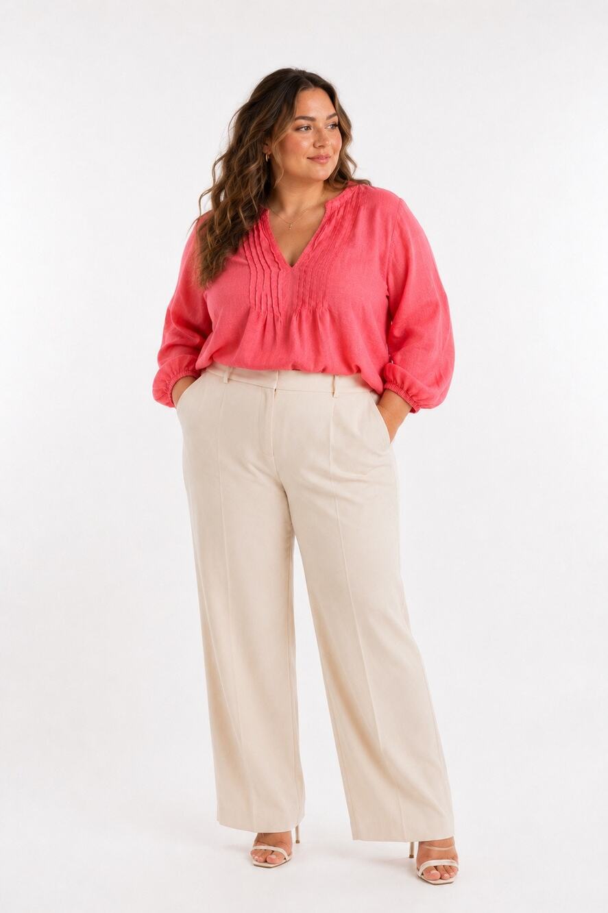 Tommy Bahama 100% Linen Relaxed Fit Blouse Women’s XL Coral Beach Coastal